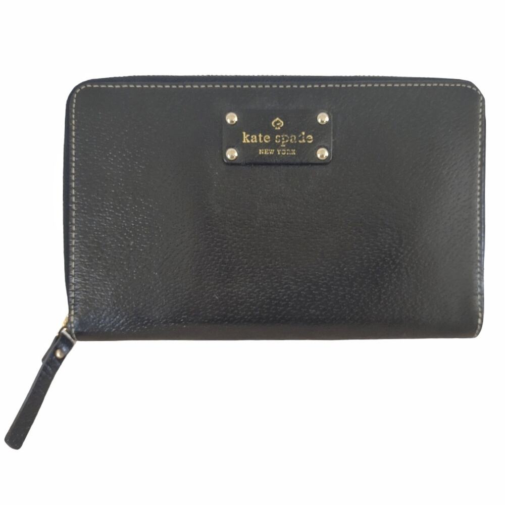 KATE SPADE Leather Wellesley Zip Around Travel Wallet for Passport and Documents